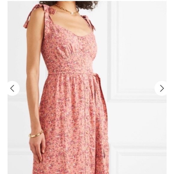 J Crew Peasant Cottagecore Ditsy Floral Maxi Long Dress Pink Sweetheart Coquette - Picture 9 of 17